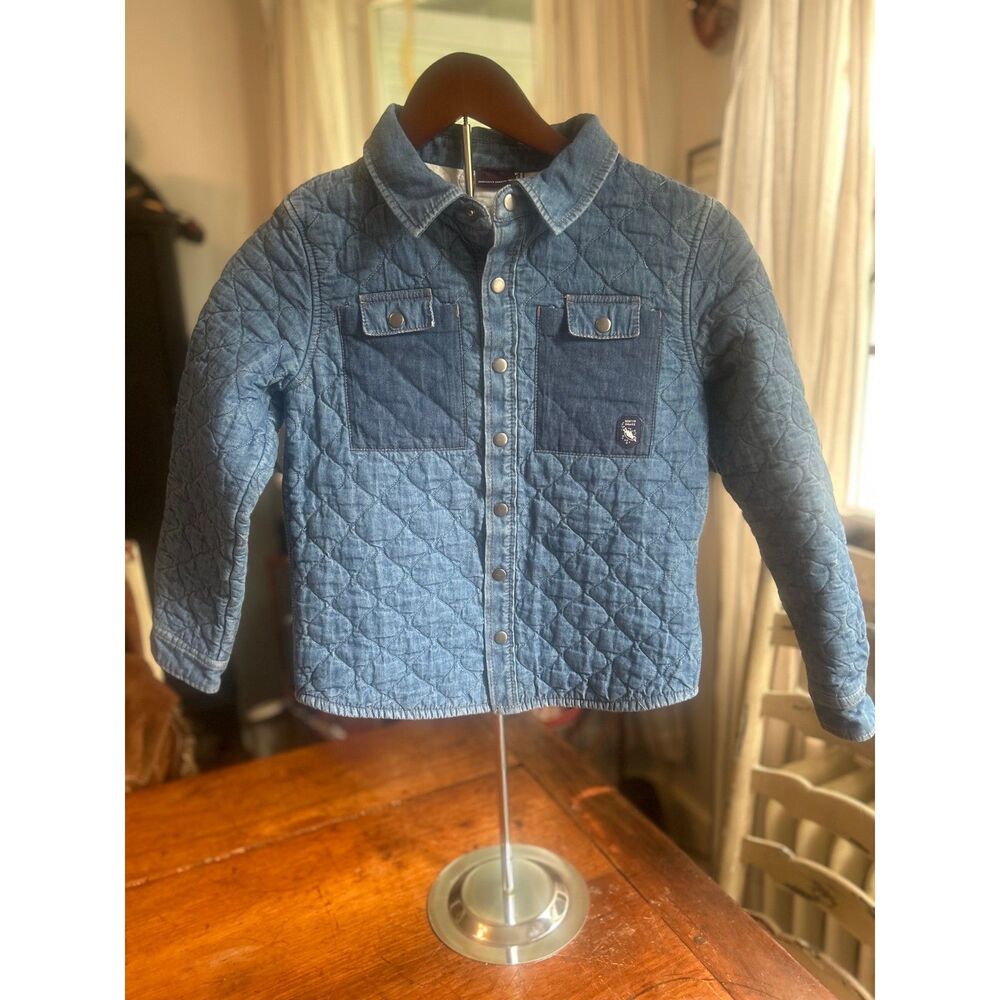 Sergent Major French Boys Girls Quilted Denim Jacket Size 10  VGUC Cotton